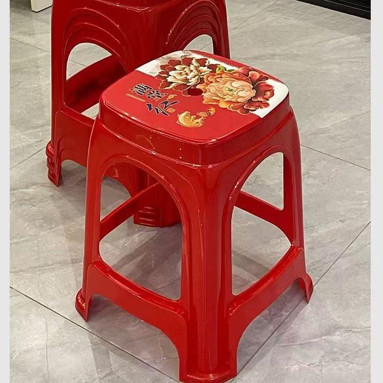 塑胶方凳胶凳子加厚家用高凳熟板常规椅凳成人厅餐客胶桌简约塑料