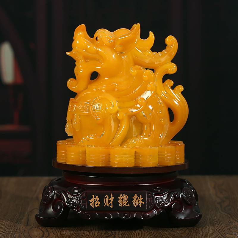 中式貔貅摆件大号转动皮丘家居客厅玄关装饰品办公室店铺开业送礼