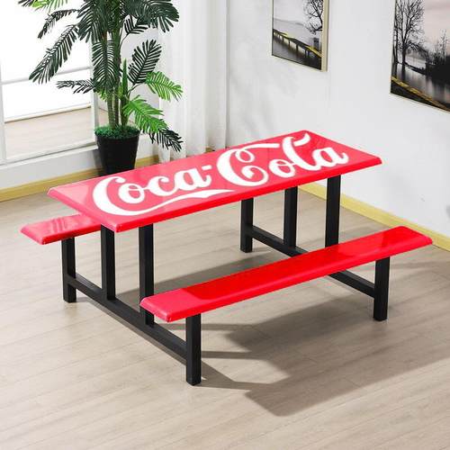 学餐桌椅组WHH合员工4人6人8堂人校不锈钢餐桌连饭堂体食餐桌椅组