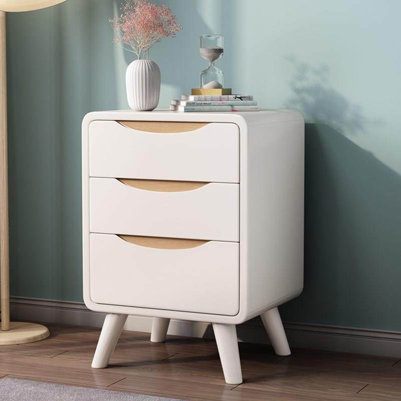 实VZM木c床头柜白色45公分现代简儿童储物柜3/35/400m宽小型约床