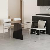 意式 极简中古风马鞍岛锈台椅设计师酒店餐厅不MFF0225餐钢皮家用