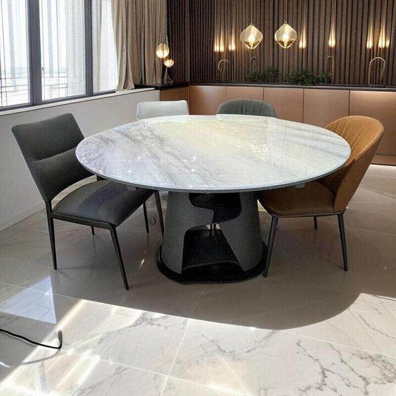 8微户石大理石餐桌方圆两用可伸缩长方桌小型现V代8918简约晶家用