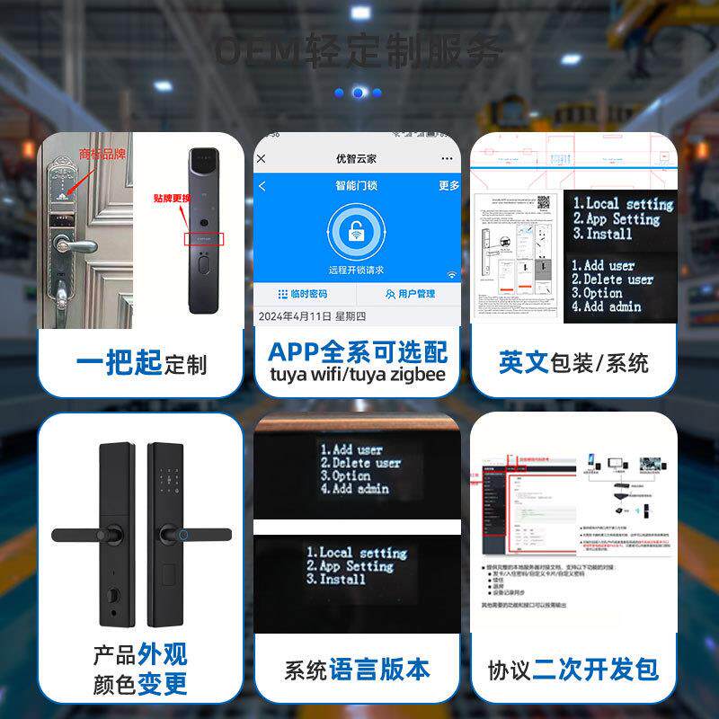 半自动指纹电锁盗门密码锁一开智能锁刷握卡子锁出Z3-DT租房入户