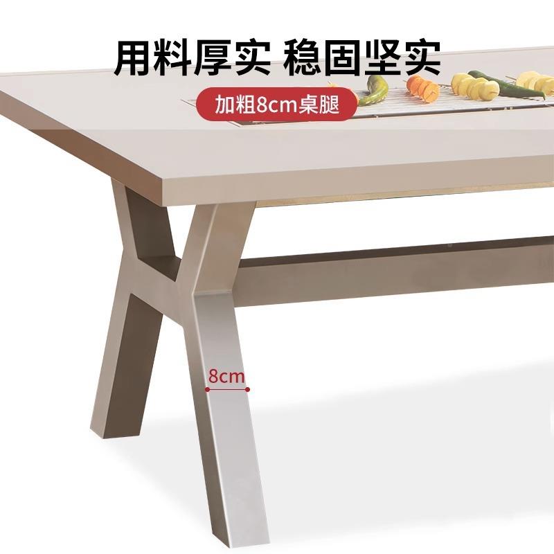 户桌椅ty874451餐电碳两用长铸铝BBQ烧烤桌外椅室外庭院民宿花园铁艺桌椅