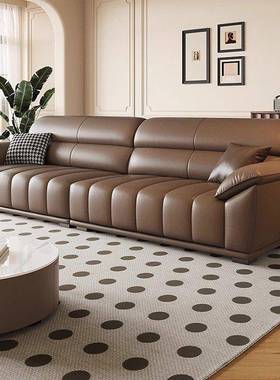 意式小轻奢奶油风大户型直沙款发简约客厅现代XLV极简钢琴键排新