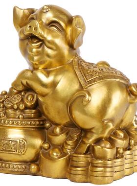 家销器铜聚直宝聚宝盆猪盆猪摆件厂十二生肖猪工艺品家铜居装饰