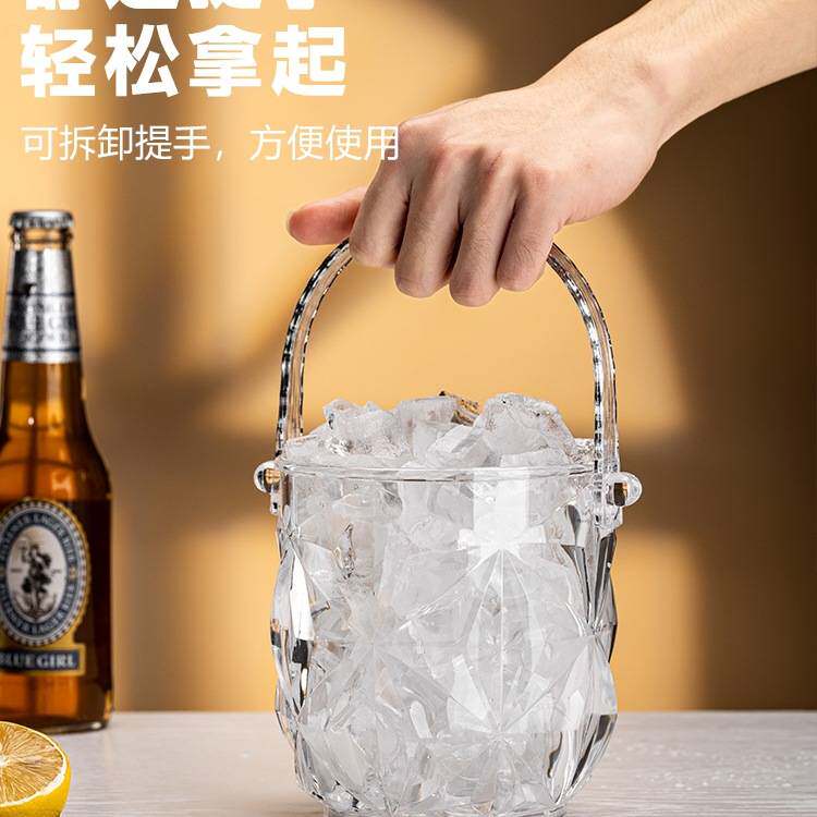 亚克力冰桶装冰块存放桶酒吧ktv商用加厚迷你小冰夹轻奢容器