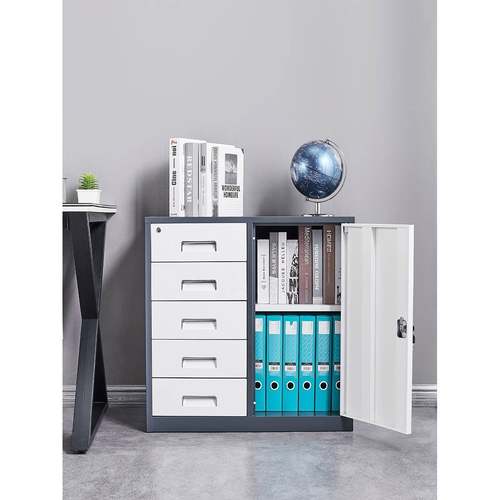 办柜公文偏斗矮柜件柜矮柜地资料柜带抽屉打印机柜桌边带锁收纳钢