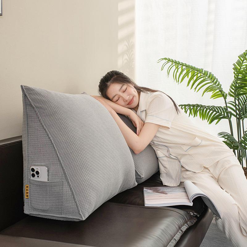 厚三角沙发靠床头靠背垫加靠枕大垫靠榻榻米I2客厅背大号抱枕可拆