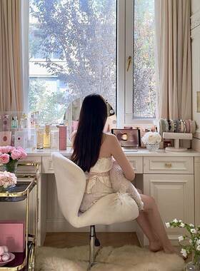 SH间IQU台矢趣女生卧室妆椅梳妆化凳天鹅椅客厅阳UAF衣帽旋转休闲