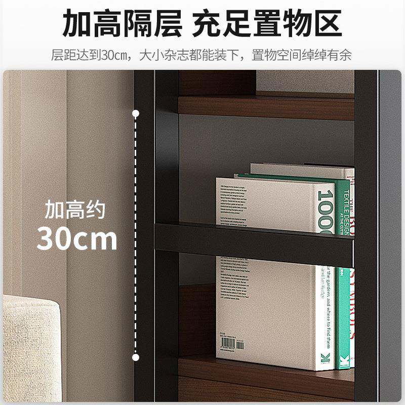 书架落地置物物架客厅书G12-2431柜一储柜靠墙体多层钢木货架展示柜子带门