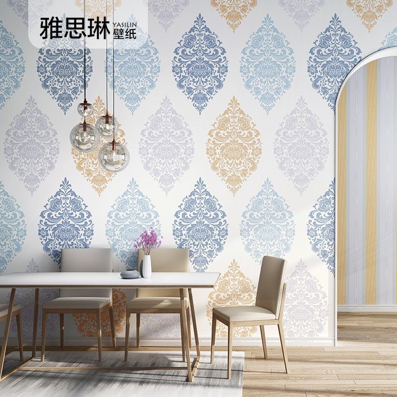 欧式大花奢华奥斯龙无纺布大马士革墙纸客厅卧Q室电视机背景墙壁