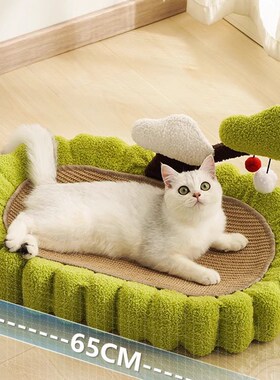 虎仔摇钱树剑麻i盆猫抓板猫窝不掉屑耐抓大号椭圆盆猫爪板圆猫咪