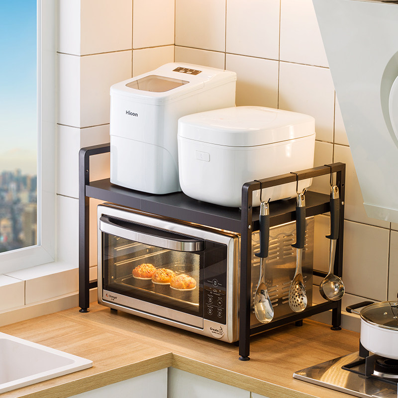 可伸缩桌面微波炉置物架厨房家用台面多功能放锅收纳架烤箱支架子,厨房/烹饪用具,微波炉置物架,淘宝优惠券,粉丝福利购,淘宝优惠卷