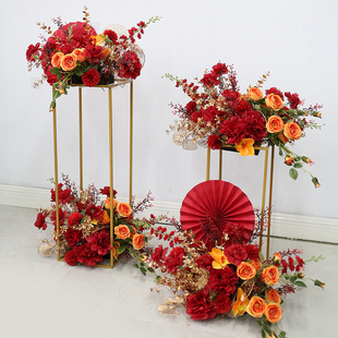 婚庆花架摆件仿真花艺庆典活动车展舞台I铁架柱花路引摆件布置道