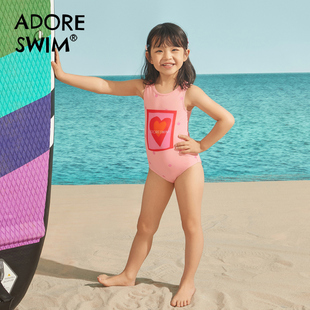 爱多尔儿童泳衣女连体游泳衣女孩2B024新款 高级 专业训练防晒泳装