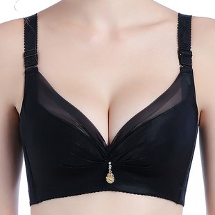 有钢圈内衣女夏薄款大胸显小全罩杯防下垂收副乳T聚拢带钢圈胸罩