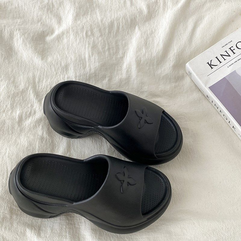 喜叔十字花厚底高跟拖鞋女秋外穿网红增高坡跟沙滩鞋一字高跟凉拖,女鞋,一字拖,淘宝优惠券,粉丝福利购,淘宝优惠卷