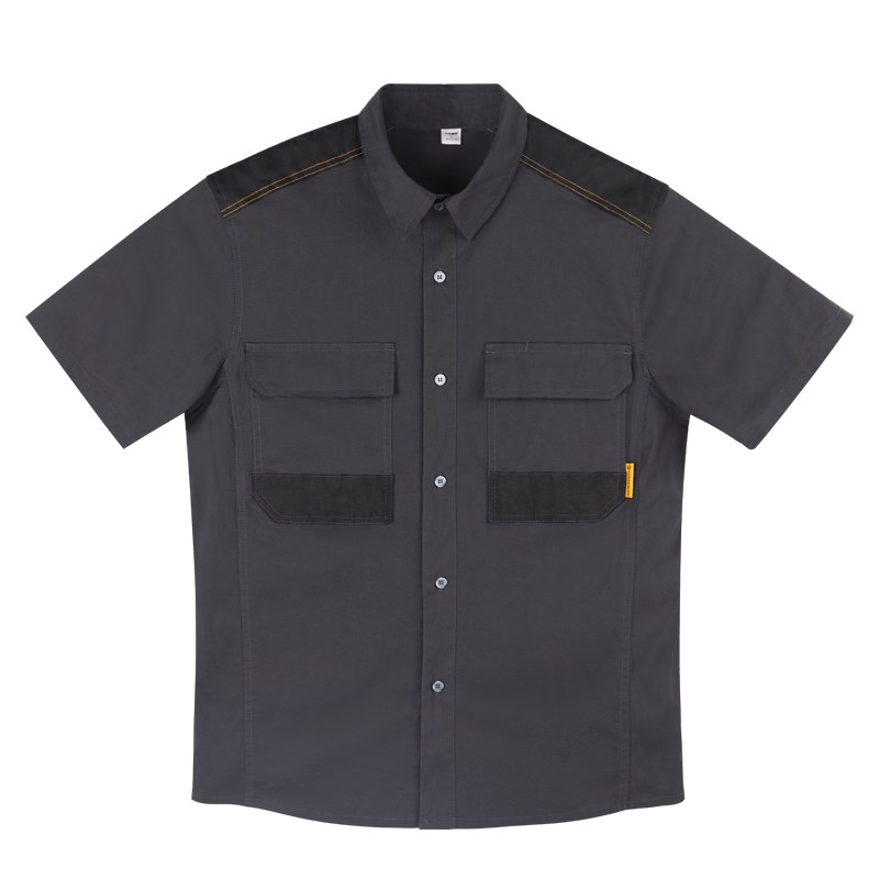 户外工装长袖衬衫男休闲宽松运动春夏款工作服衬衣可订制印绣logo