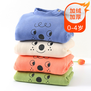 宝宝冬装棉衣夹h棉加绒加厚套头男童儿童内胆一岁小童婴儿棉袄冬