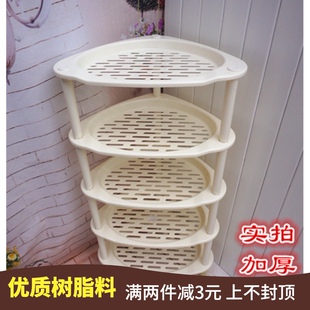 包邮加厚大号卫生间浴室置物架y塑料脸盆架厨房收纳落地三角五层