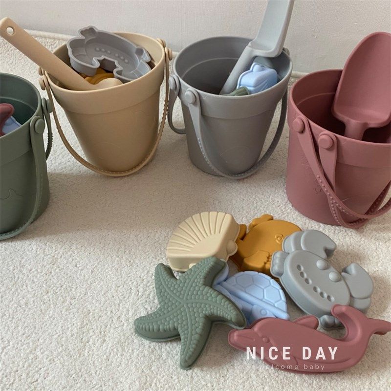 韩国ins儿童沙滩玩具宝宝海边度假挖沙挖土铲子工具硅胶水桶套装,玩具/童车/益智/积木/模型,戏水/玩沙玩具,淘宝优惠券,粉丝福利购,淘宝优惠卷