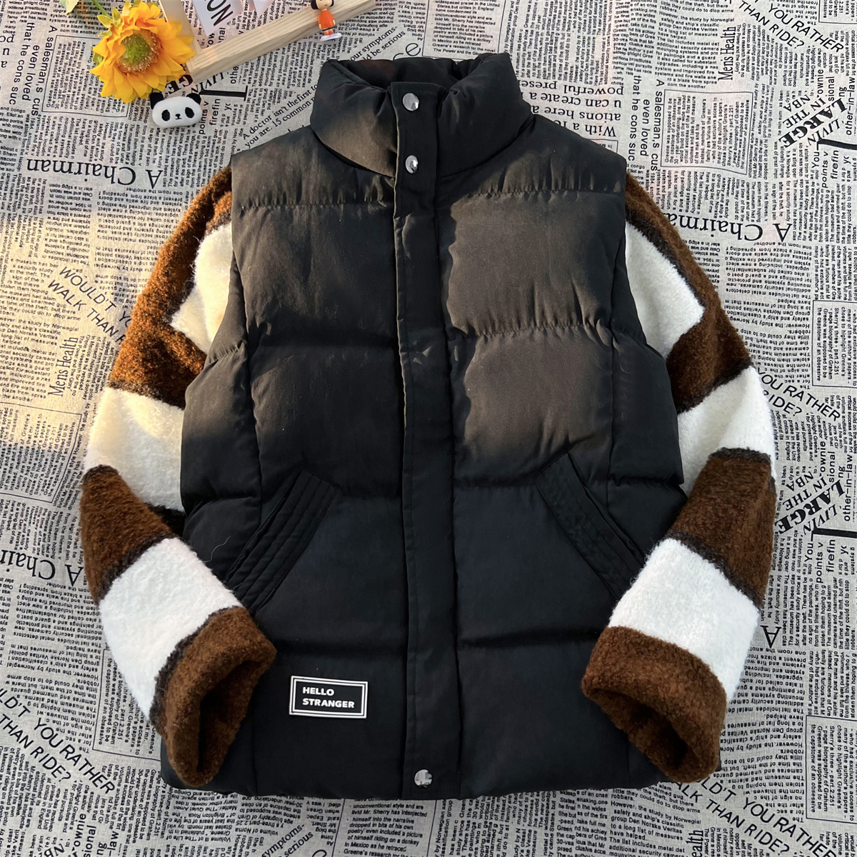 宽松坎肩保暖棉马夹潮牌羽绒棉服马甲潮流加厚背心秋冬外套男韩版