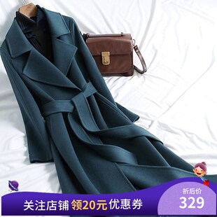 驼色双面羊绒大衣女中长款2024年新款秋冬季高端高级感羊毛呢外套