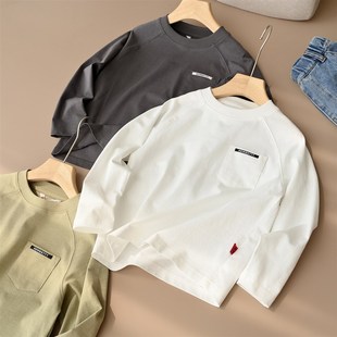 32支精梳竹节纱 170大童 A类儿童长袖 男童女童打底衫 春秋款童装