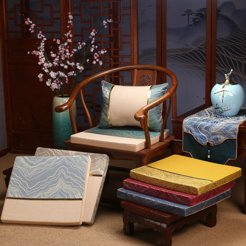 新中式椅垫现代简约红木沙发坐垫实木家具太师椅餐椅茶椅垫子定制