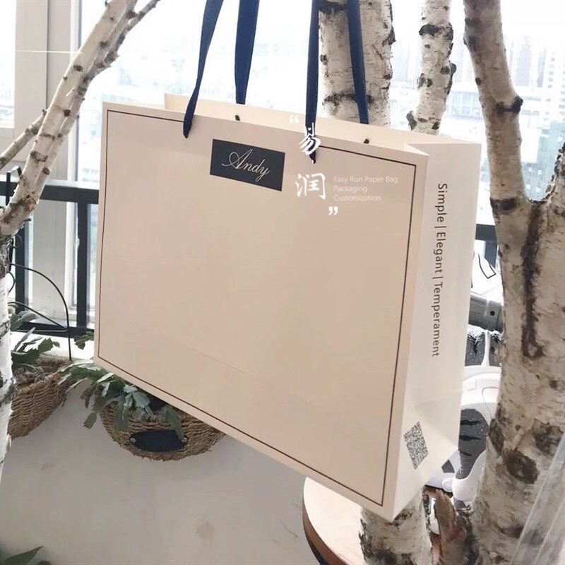 服装店袋子订做服装袋定做韩版纸质手提袋logo纸袋简约衣服包装袋