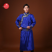 新款 蒙古袍子男士 蒙古长袍少数民族服饰成人蒙古族舞蹈表演出服男