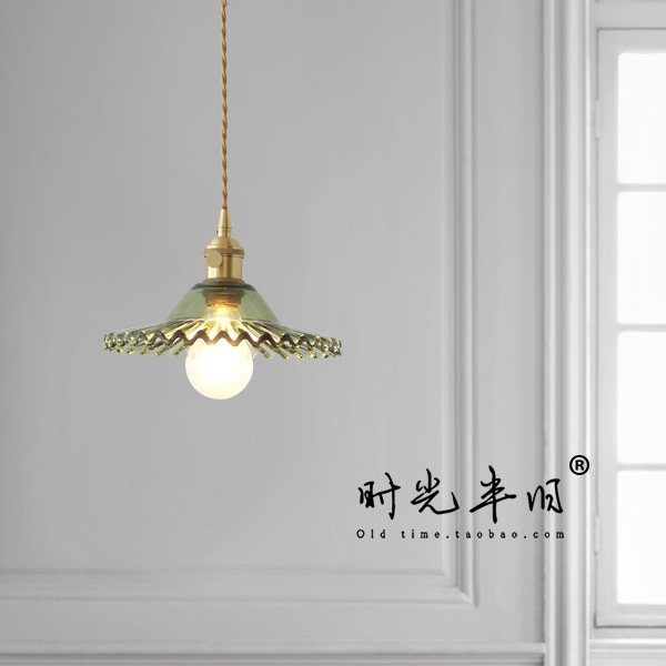 北欧玻璃小吊灯简约复古网红美式民宿卧室床头吧台餐厅单头吊灯