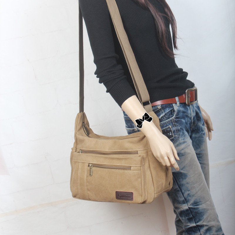 2021秋新款帆布单肩斜挎包学院风中性包男女通用户外运动休闲百搭