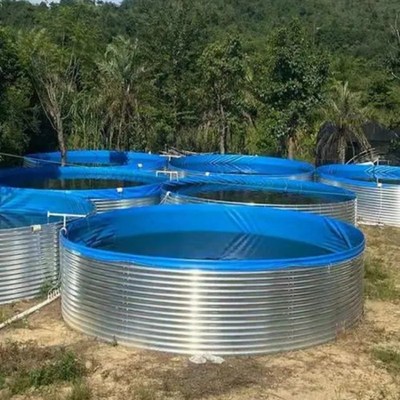 镀锌板鱼池帆布鱼池养殖池镀锌板蓄水池高密度养殖池镀锌板水池