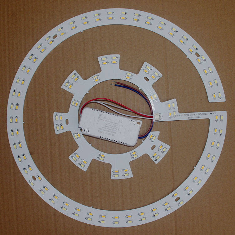 风扇灯灯芯 led改造灯板三色变光灯盘圆形改装家用吸顶灯珠36W24W