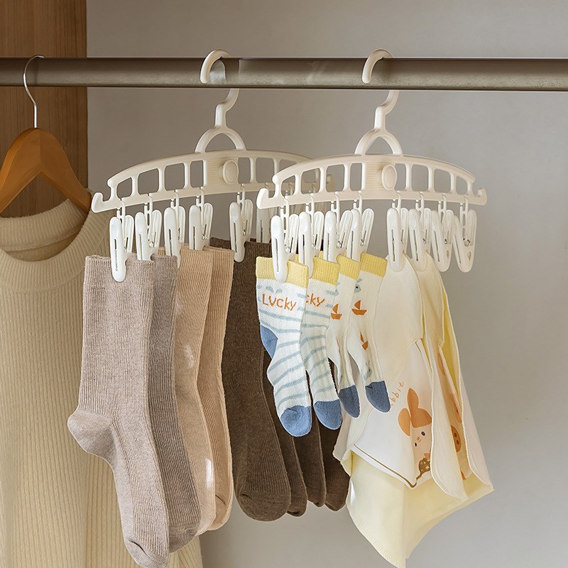 防风袜子夹新款家用晾衣架多功能塑料背心衣挂无痕迹宽肩防滑衣撑