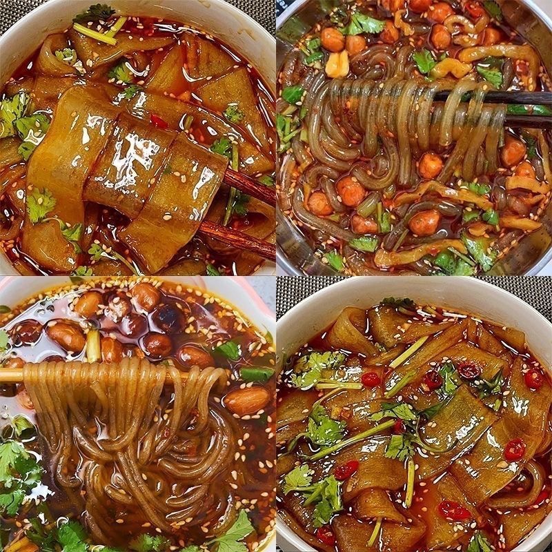 【买一箱送一箱】正宗重庆酸辣粉红薯粉宽粉桶装整箱夜宵泡面