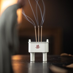 陶瓷迷你小鼎线香炉家用室内上香供佛香插香座禅意小号香薰炉摆件