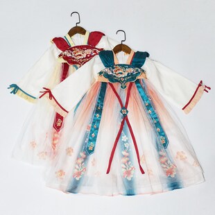 售完无补110-150码春秋女童汉服连衣裙中秋节节日礼物女宝宝长裙