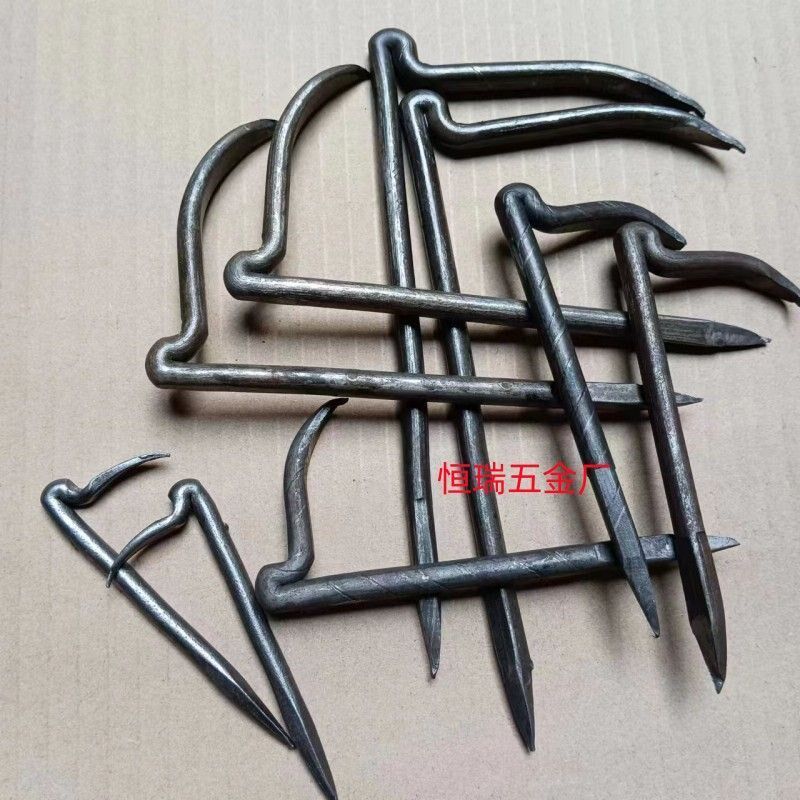 水管铁钩钉圆钩丁铁勾丁圆勾钉钉卡线管固定卡扣管卡管钉手工钩子