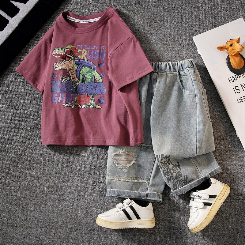 13儿童装11男童夏装中童套装7夏季大童男装12 15岁运动衣服10男孩