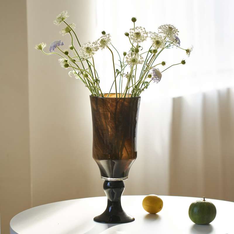 SoftHome高脚法式风灯烛台两用玻璃花瓶软装家居花器摆件陈列新品