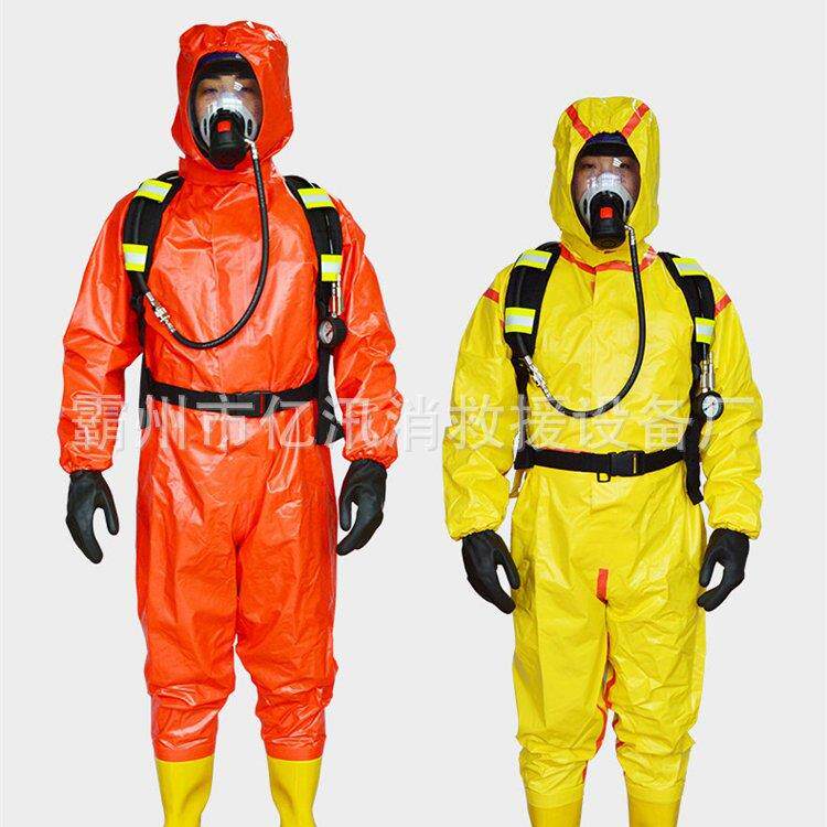 轻型化学防护服化学灾害现场躯体防护连体式结构复合材料橡胶材料