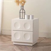 伊厘床头柜意式 极简奶油风现代收纳床边烤漆储物柜卧室小柜抽屉式