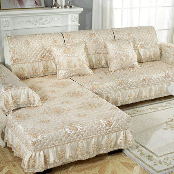 沙发垫四季通用亚麻提花欧式客厅家用防滑贵妃组合全盖沙发巾定做