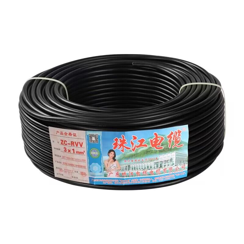 珠江电缆线2芯3芯m4芯6平方国标铜芯RVV三相四线五5十软护套电源