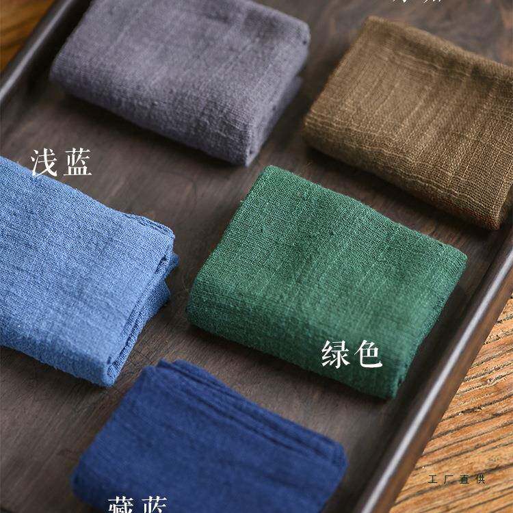 中式布紫棉茶巾茶道砂壶养壶巾茶F96MMH68台毛巾禅意茶茶麻席吸水