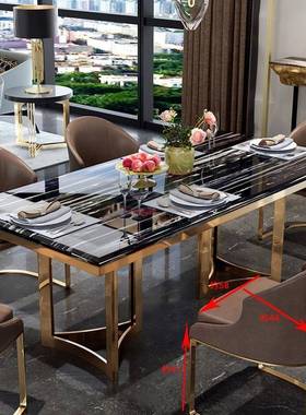 饭北欧轻奢理石岩板餐桌椅49610组大合家用现代简约端高小户型桌