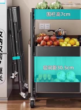 移动小推车落多层折室厨房置物架零食叠架子浴卫地生THQ间收纳储